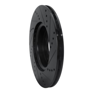 Nissan Sentra Brake Rotor (1) - Front Left - R1 Concepts - Drilled & Slotted - Black - `04-`06